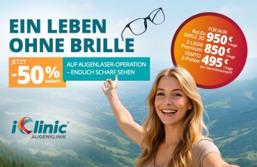 Ein Leben ohne Brille – jetzt -50 % Rabatt auf Augenlaser-Operation – endlich scharf sehen
