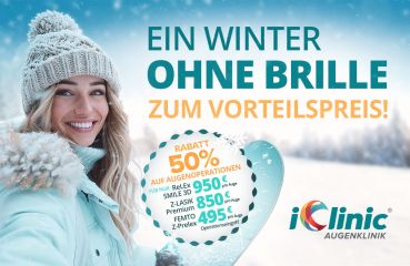 Ein Winter so ganz ohne Brille! Sichern Sie sich den zeitlich limitierten Rabatt auf Augenlasern und Linsentausch.